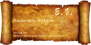 Bachrach Viktor névjegykártya